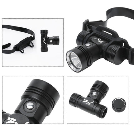 60m Underwater Photography Video Fill-up Headlight Diving Flashlight with Battery Display Function(Headlight+Battery+Charger)