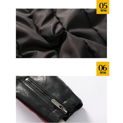 Autumn and Winter Letters Embroidery Pattern Tight-fitting Motorcycle Leather Jacket for Men