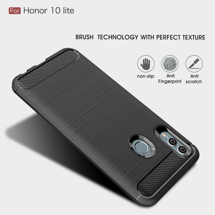 Carbon Fiber Texture TPU Shockproof Case For Huawei Honor 10 Lite / P Smart 2019