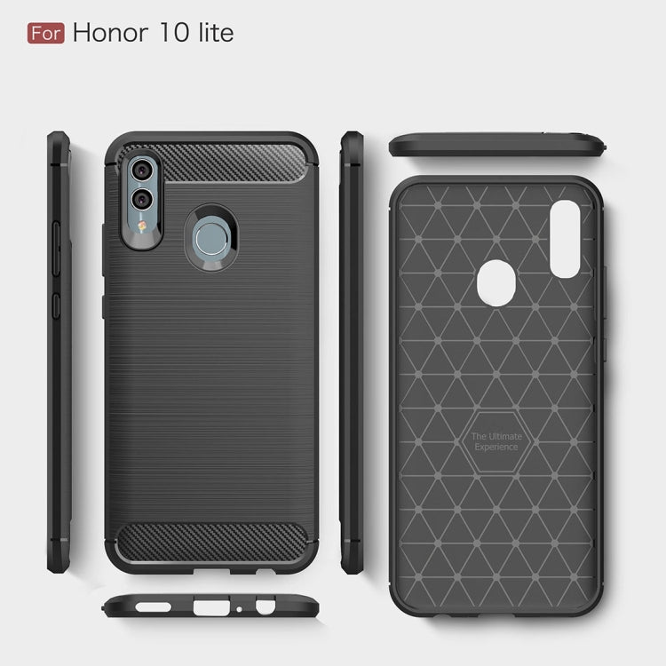 Carbon Fiber Texture TPU Shockproof Case For Huawei Honor 10 Lite / P Smart 2019