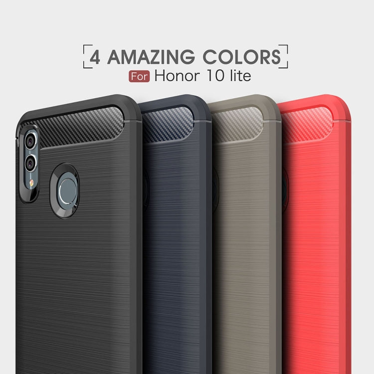 Carbon Fiber Texture TPU Shockproof Case For Huawei Honor 10 Lite / P Smart 2019