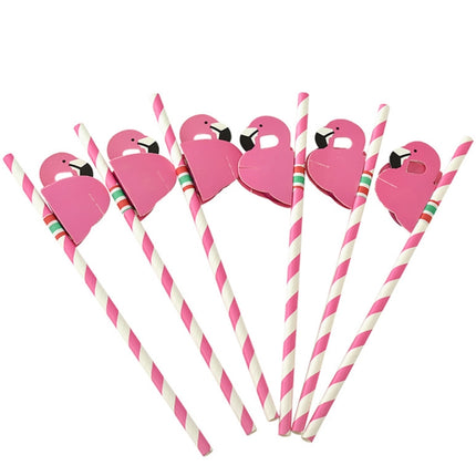 50 PCS 3D Flamingo Jungle Paper Straws Party Decorations Cocktail Straw (Pink), Cocktail Straw (Flamingo Pink), Cocktail Straw