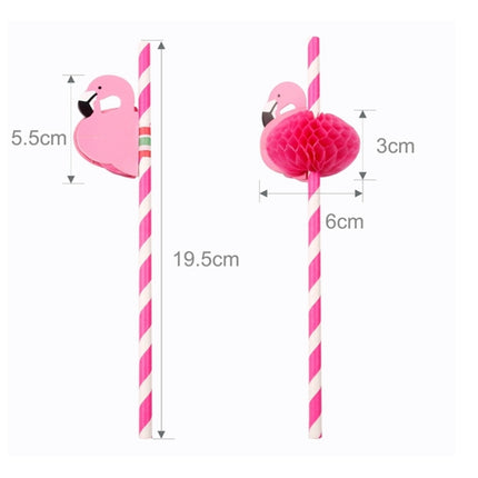 50 PCS 3D Flamingo Jungle Paper Straws Party Decorations Cocktail Straw (Pink), Cocktail Straw (Flamingo Pink), Cocktail Straw