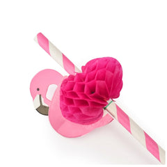 50 PCS 3D Flamingo Jungle Paper Straws Party Decorations Cocktail Straw (Pink), Cocktail Straw (Flamingo Pink), Cocktail Straw