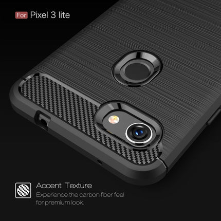 Brushed Texture Carbon Fiber Shockproof TPU Case for Google Pixel 3 Lite