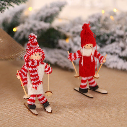 Creative Christmas Decoration Wooden Ski Doll