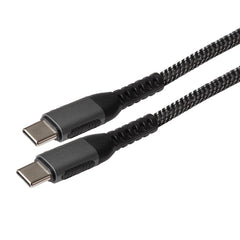 Maplin USB-C to USB-C 60W PD Braided Cable - Silver