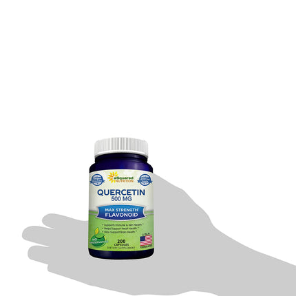 aSquared Nutrition Quercetin 500mg Supplement - 200 Capsules | Max Strength Quercetin Dihydrate for Immune & Cardiovascular Support