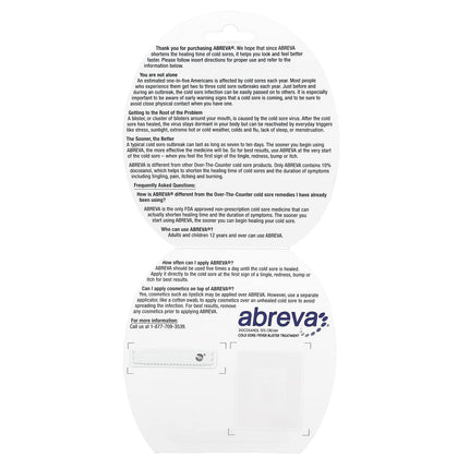 Abreva Cream – Fast-Acting Cold Sore Treatment (On-The-Go Tube)