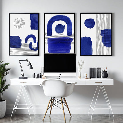 Abstract Framed Wall Art | Set of 3 Abstract Wall art Prints