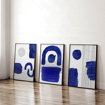 Abstract Framed Wall Art | Set of 3 Abstract Wall art Prints