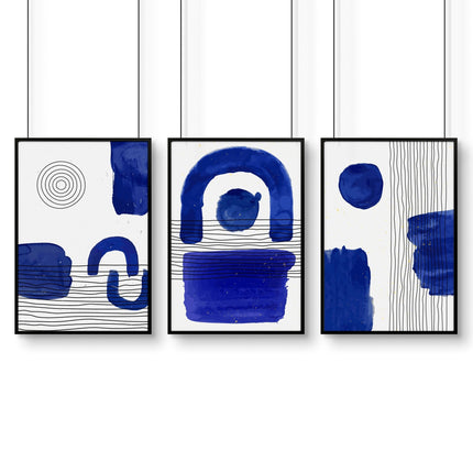 Abstract Framed Wall Art | Set of 3 Abstract Wall art Prints
