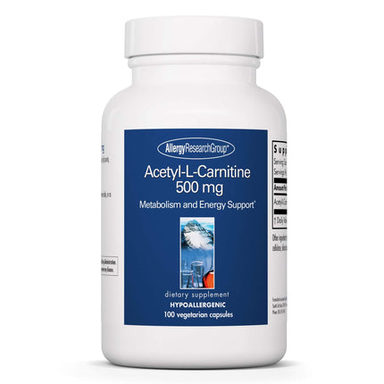 Allergy Research Group Acetyl-L-Carnitine 500mg – Metabolism & Energy Support, 100 Count