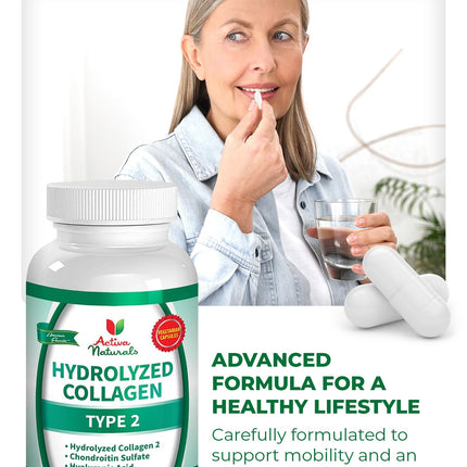 Activa Naturals Collagen Type 2 + Chondroitin & Hyaluronic - 120 Veg Capsules