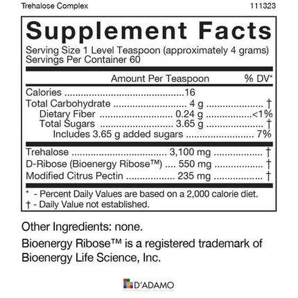 D'Adamo Genoma Nutritionals Trehalose Complex – 240g | Glyconutrient Supplement