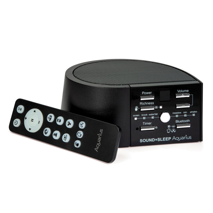 Adaptive Sound Technologies Sound + Sleep Aquarius Aquatic Noise Machine – Water Sounds for Sleep & Relaxation | Timer & Headphone Jack | Black