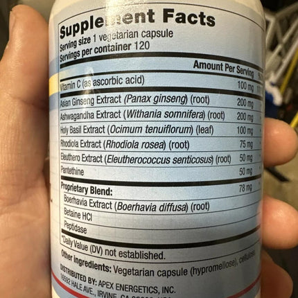 Apex Energetics Adapto-Crine XL (K-124) - 120 Capsules | Antioxidant Support