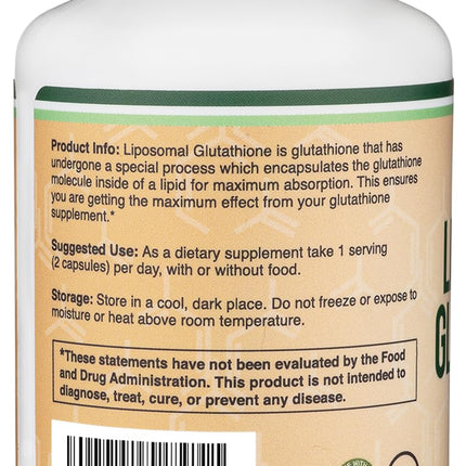 Liposomal Glutathione 500mg – 60 Vegan Capsules | Double Wood