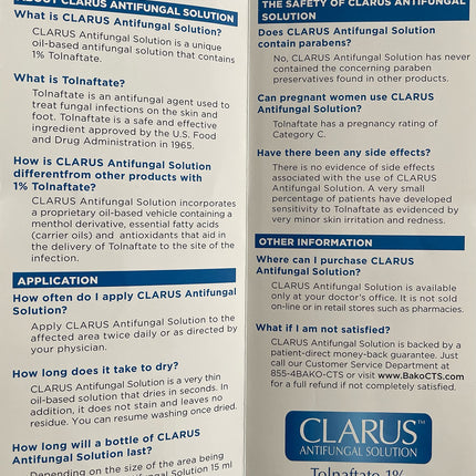 Clarus Solution Antifungal 1% – Advanced Footcare | 0.5 fl oz