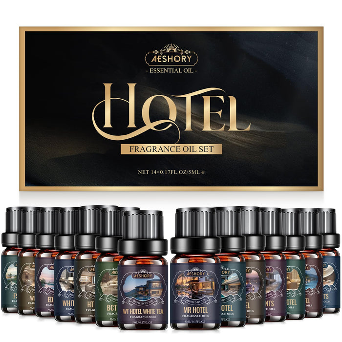 Hotel Diffuser Oils Set – 14Pcs Luxury Fragrance Oils for Diffusers, Soaps & Candles