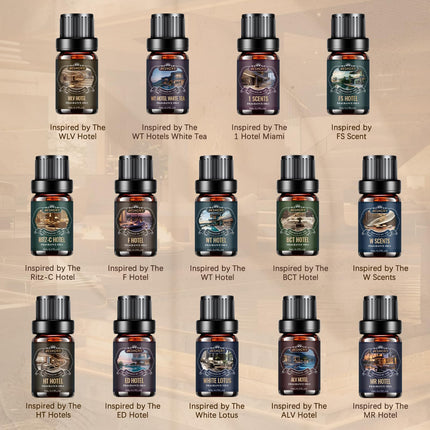 Hotel Diffuser Oils Set – 14Pcs Luxury Fragrance Oils for Diffusers, Soaps & Candles