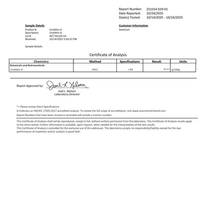Aeternum Urolithin A UA 30g Powder