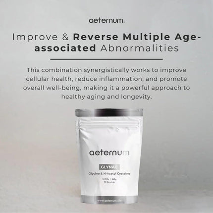 Aeternum GlyNAC Glycine & NAC Powder 360g | Purity Tested