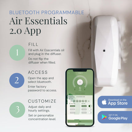 Air Esscentials Diamond Gift Set | Pet-Friendly Bluetooth Diffuser White