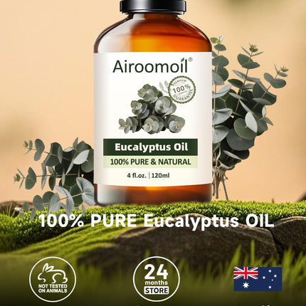Airoomoil Pure Eucalyptus Essential Oil – 4 Fl Oz (120 ml), 100% Natural, Premium Grade