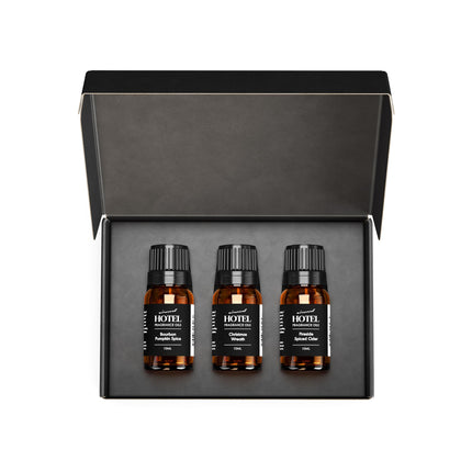 AirScent Holiday Diffuser Oil Gift Set - 3x10 mL (Bourbon Pumpkin Spice, Christmas Wreath, Fireside Spiced Cider)