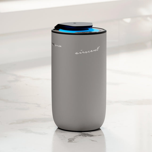 AirScent Mini Waterless Diffuser – Silver Finish, 15 mL, Night Light, Aromatherapy for Home & Office