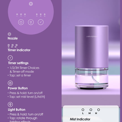 Airversa Waterless Diffuser 100mL Lavender AN9 - Home & Office
