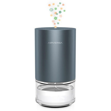 Airversa Waterless Diffuser — Battery-Powered Aromatherapy Nebulizer, 100ml Glass Bottle, 3 Mist Settings, Space Gray