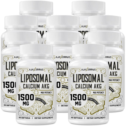 AJAXERRUE Liposomal Calcium AKG 1500 MG – Energy, Longevity & Metabolic Support | 600 Softgels