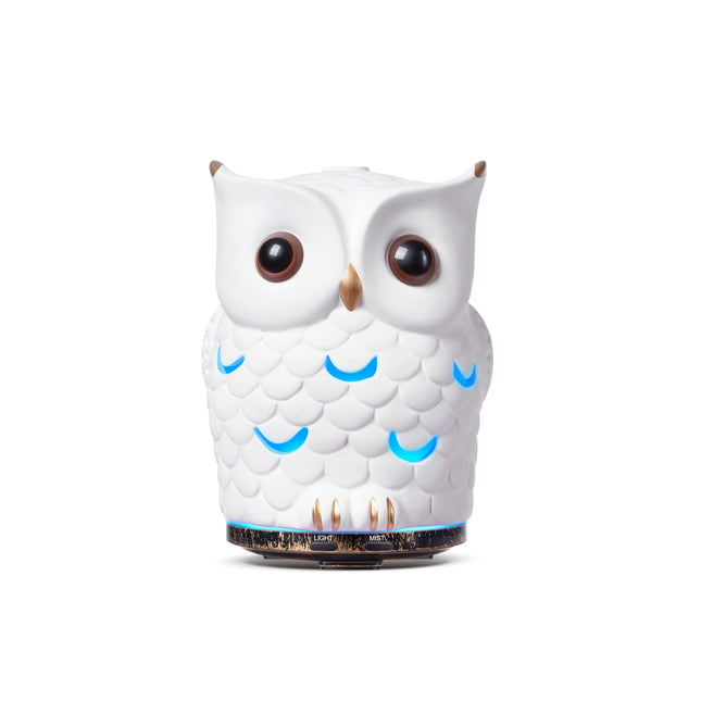 ALIEYE Owl Essential Oils Diffuser - 200ml Ceramic, Waterless Auto-Off, 7-Color LED