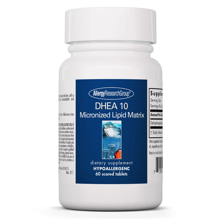 Allergy Research Group DHEA 10mg Micronized – Metabolism Support, Soy-Free, Vegan, Scored Tablets – 60 Count