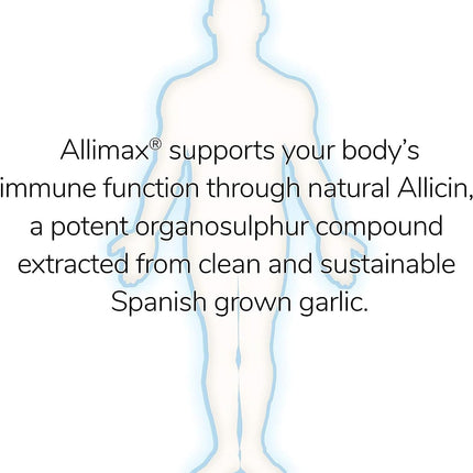ALLIMAX 180mg 90 Capsules | Stabilized Allicin Garlic for Immune Support
