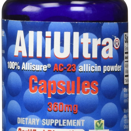 AlliUltra 360mg Capsules – 30 Count | Stabilized Allicin Garlic for Immune Support | Plant-Based, Non-GMO, Vegan, Made in UK