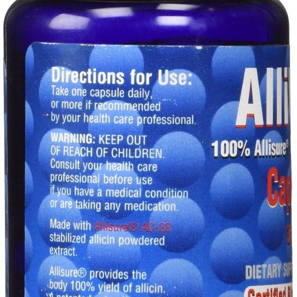 AlliUltra 360mg Capsules – 30 Count | Stabilized Allicin Garlic for Immune Support | Plant-Based, Non-GMO, Vegan, Made in UK
