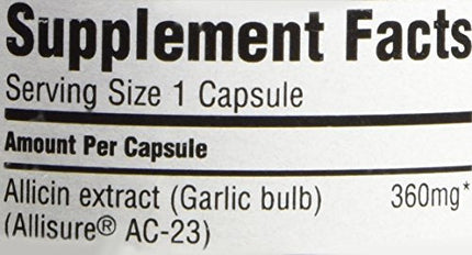 AlliUltra 360mg Capsules – 30 Count | Stabilized Allicin Garlic for Immune Support | Plant-Based, Non-GMO, Vegan, Made in UK