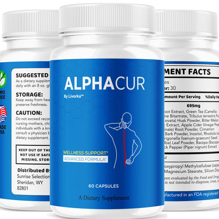 (3 Pack) Alpha Cur Capsules – Nerve Support Supplement, 180 Capsules