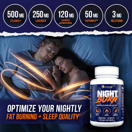 ALPHA LION Night Burn – Metabolism Booster for Lean Muscle (60 Capsules)