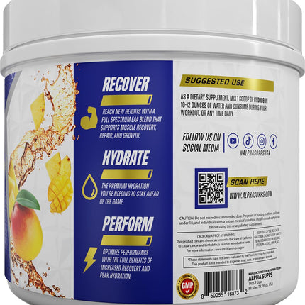 Hydro 9 Aminos EAA + Hydration Powder – Pineapple Mango (30 Servings) | Alpha Supps