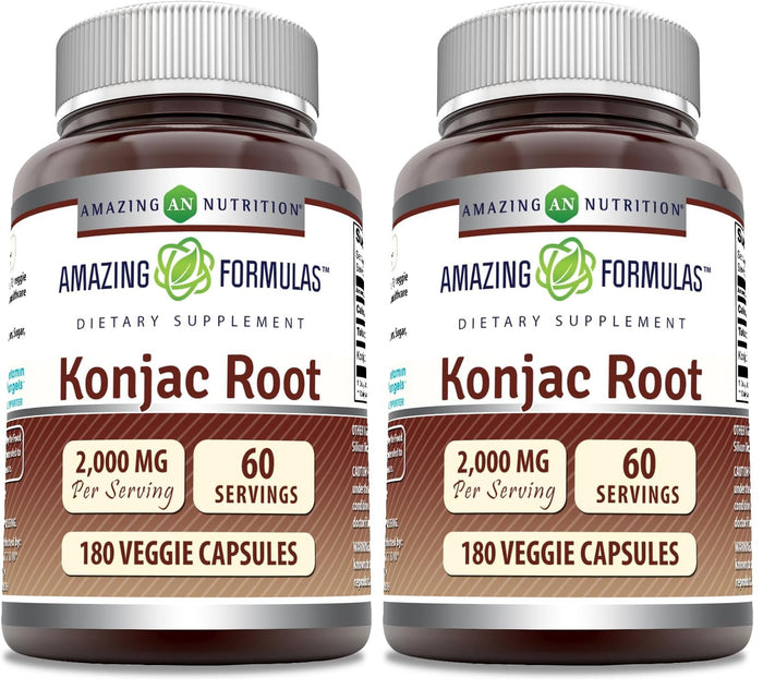 Amazing Formulas Konjac Root Supplement – 2000 mg per Serving (2 Pack)
