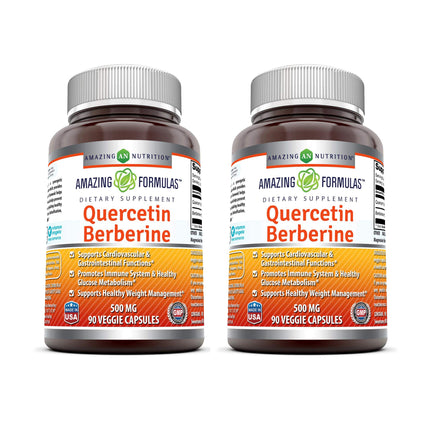 Quercetin Berberine 500 mg – Veggie Capsule | Non-GMO | Gluten Free | USA Made