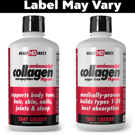 HEALTH DIRECT AminoSculpt Sugar-Free Liquid Collagen – Tart Cherry, 30 oz