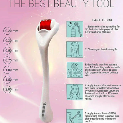 Ammuri Derma Roller Titanium Skin Rejuvenation System
