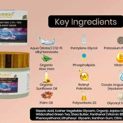 Q10 Face Cream & Retinol 2.5% Firming Day & Night Cream | Ammuri