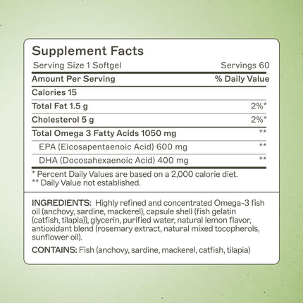 Amy Myers MD Complete Omega-3 Softgels – Fish Oil for Heart & Immune Support | 60 Softgels