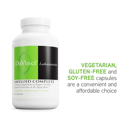 DAVINCI Labs Amyloid Complete — Cognitive Support & Healthy Aging | Gluten-Free, 90 Vegetarian Caps